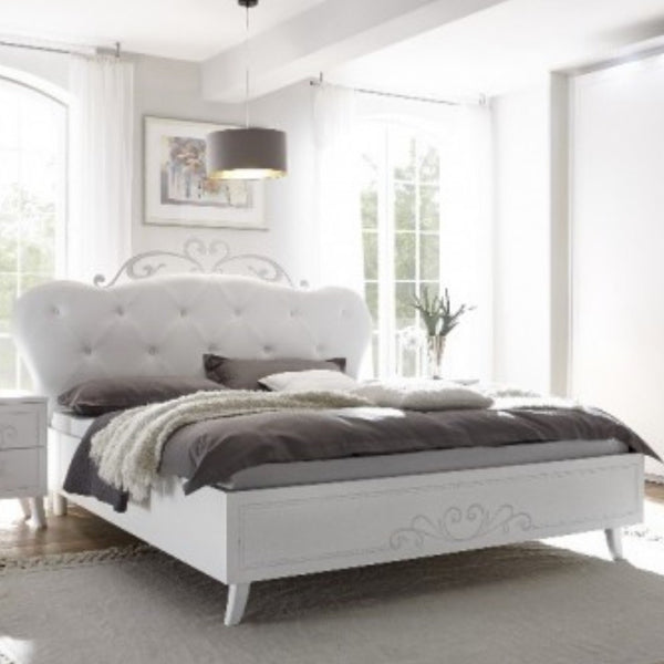 Letto Matrimoniale 192x205x110 cm Pamuk in legno bianco prezzo