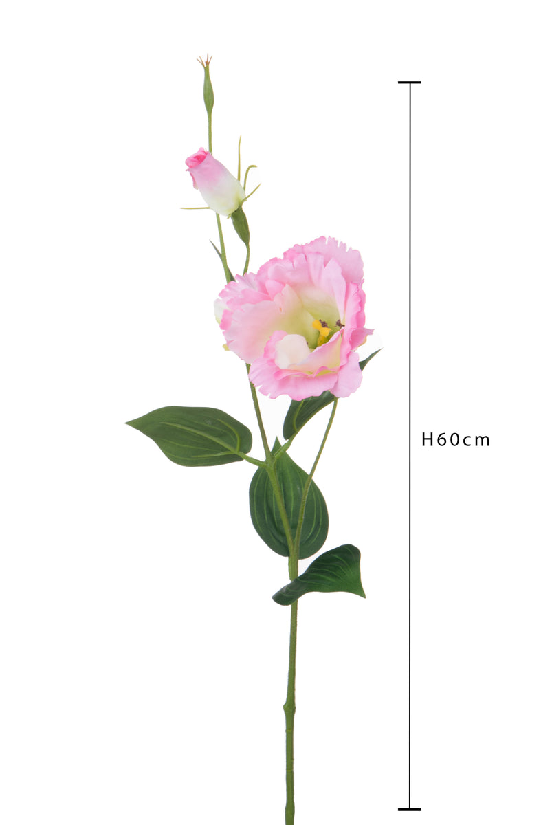 Set 12 Rami Artificiali Lisianthus 2 Fiori H 60 cm-3