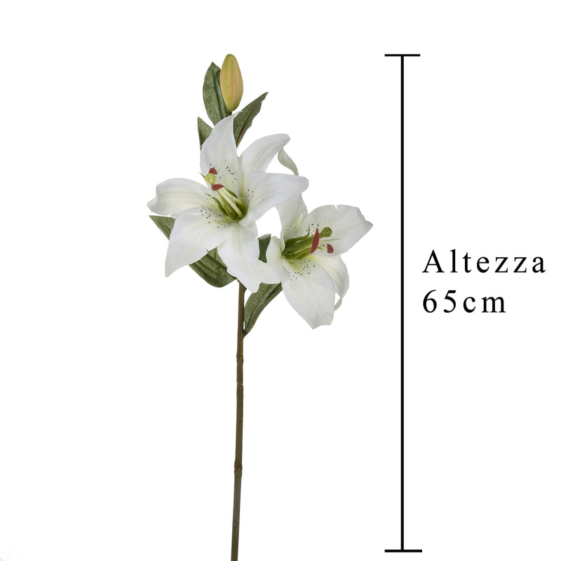 Set 6 Rami Artificiali Lilium Composto da 3 Fiori H 65 cm-2