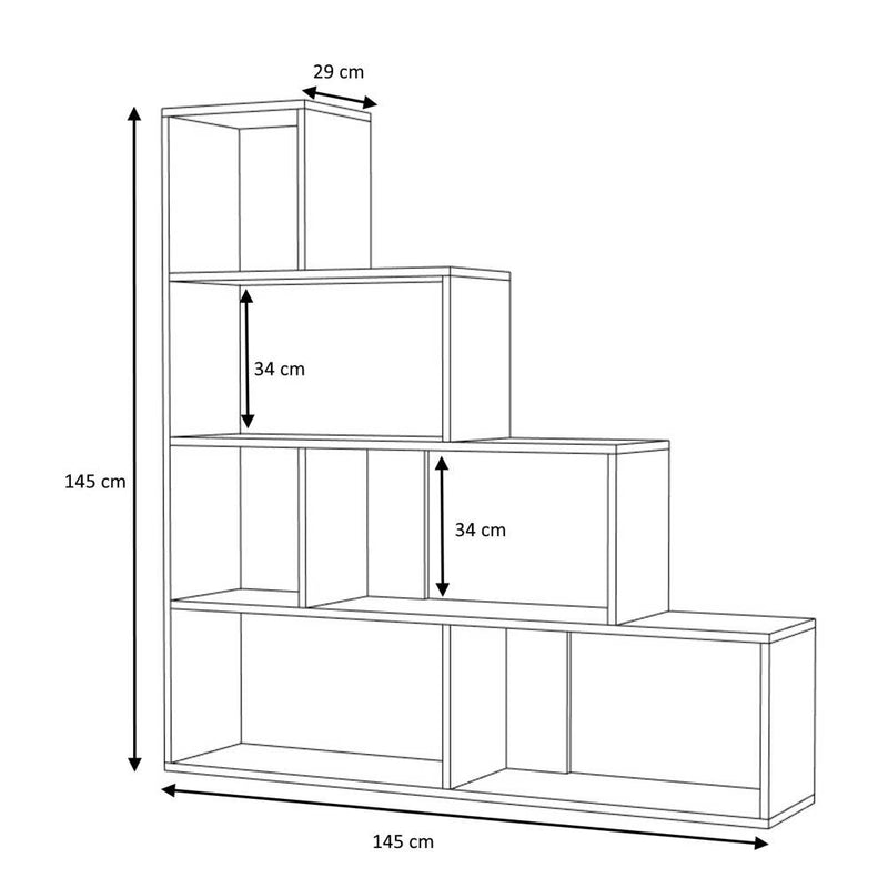 Libreria a scala Alis 145x145 cm bianca-4