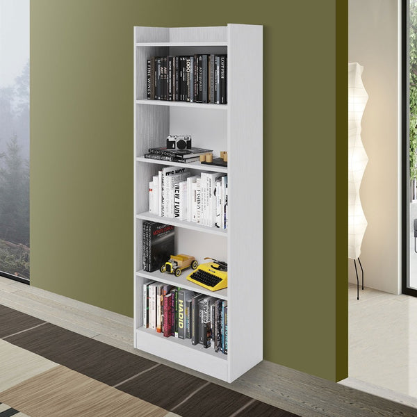 prezzo Libreria Alessia 64x29x180H cm bianco frassinato