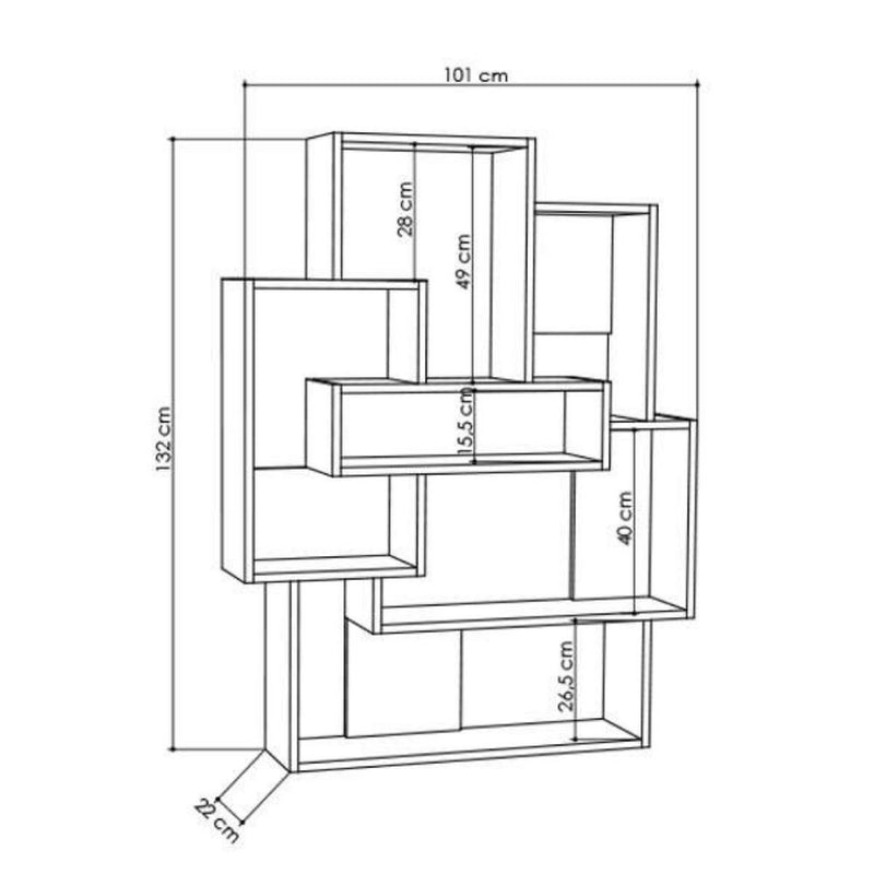 Libreria Barce rovere 101x22x132h cm-3