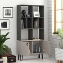 Libreria Bene 80x30x166 cm con ante antracite tortora-1