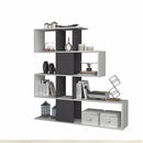 Libreria bifacciale Aktif 145x145x29 cm bianco ghisa-4