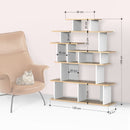 Libreria design 120x29,2x149 cm Apollon rovere e antracite-5