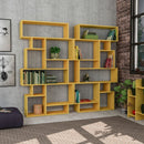 Libreria orizzontale bifacciale 96x25,5x168,5 cm mostarda-4