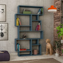 Libreria orizzontale bifacciale 96x25,5x168,5 cm turchese-2