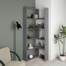 Libreria 72x22x200 cm Wish estensibile angolare Grigio-5