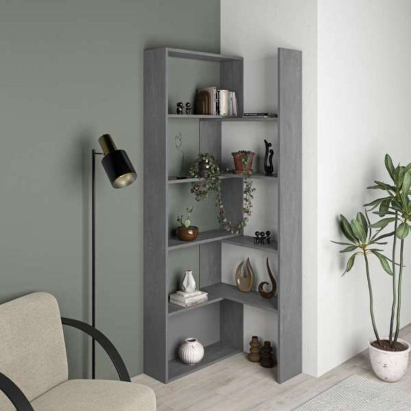 Libreria 72x22x200 cm Wish estensibile angolare Grigio-5