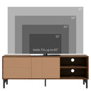 Mobile TV Fino a 65" 2 Ante 2 Ripiani Aperti 150x40x56 cm in Legno Truciolare Marrone-8