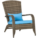 Sedia da Giardino 65x86x90 cm in Rattan e Acciaio Marrone e Blu-9