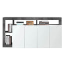 Madia Mogol 4 ante bianco lucido ossido 184x42x93H cm-6