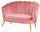 2-Sitzer-Sofa 128 x 85 cm in magentafarbenem Samt