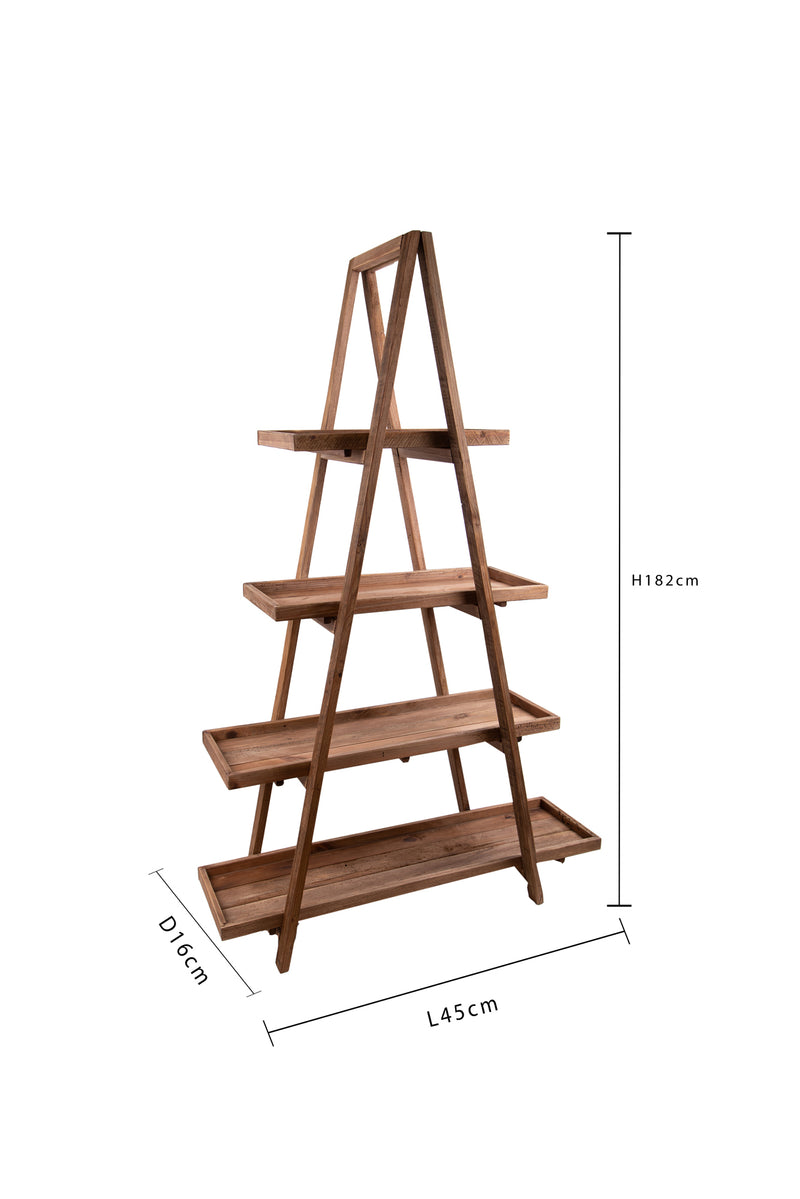 Scaffale Portavasi 4 Livelli 120x43 H 182 cm Legno-3