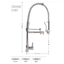 Rubinetto Cucina Miscelatore Monocomando Lavello con Molla Girevole in Ottone Grand Chef Cromato-2