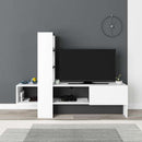 Mobile TV 1 Anta 180x38x138 cm in MDF Troya Bianco e Antracite-3