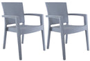 Set 2 Sedie da Giardino in Stile Rattan Grigio-6