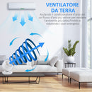 Ventilatore da Tavolo 3 Velocità 27x27x34 cm Oscillazione 70° e Inclinazione 90° Bianco e Nero-4