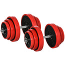 Set Manubri Palestra con Pesi da 40 kg 45x26x26 cm in Metallo e Sabbia di Ferro Rossa-1