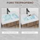 Mobile Lavabo 1 Cassetto 60x45,5x45 cm in Truciolato e Ceramica Marrone Chiaro-6