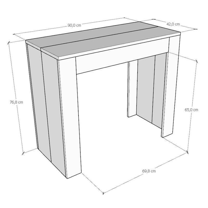 Consolle Allungabile 90-302x42x76.8 cm in Nobilitato Grigio-5