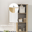 Mobile Bagno Alto 1 Cassetto 2 Armadietti 2 Ripiani 37x30x184 cm in Truciolato Bianco e Legno Naturale-7