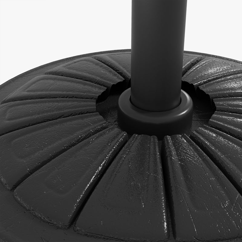 Base per Ombrellone Rotonda Ø43cm da 13kg  per Pali da 38mm e 48mm  in Cemento Nero-7