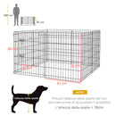 Recinto per Cani e Cuccioli Box per Animali da 8 Pezzi 76 x 61 cm  in Filo di Ferro Nero-3