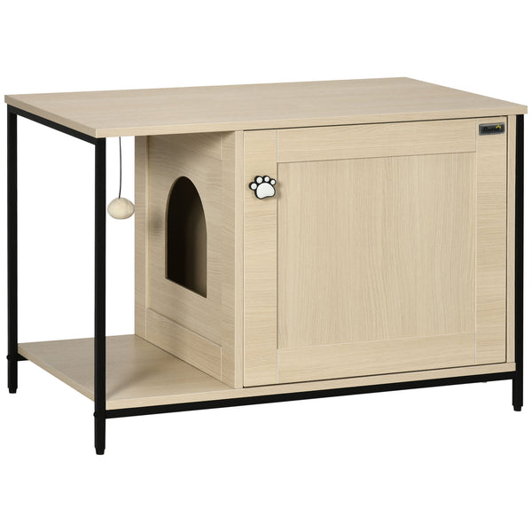 online Mobile Katzentoilette 80x48x55 cm in Holz und Eiche Stahl