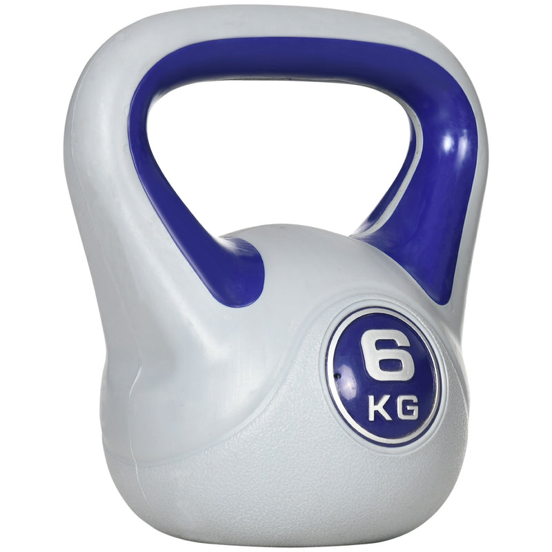 Kettlebell per Allenamento 6 Kg Base Piatta in PU e Sabbia Viola-1