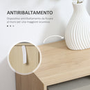 Credenza Base Rialzata 3 Cassetti 3 Ripiani 100x40x79,5 cm in MDF Truciolato e Acciaio-5