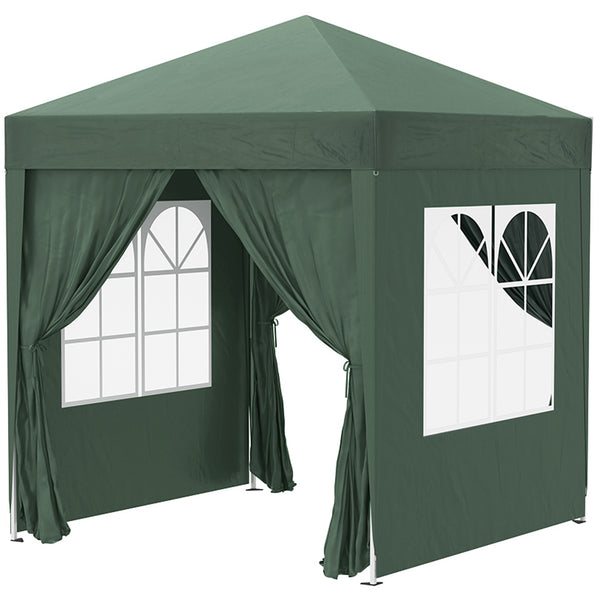 Gazebo Pieghevole 2x2m in Metallo e Poliestere Verde online