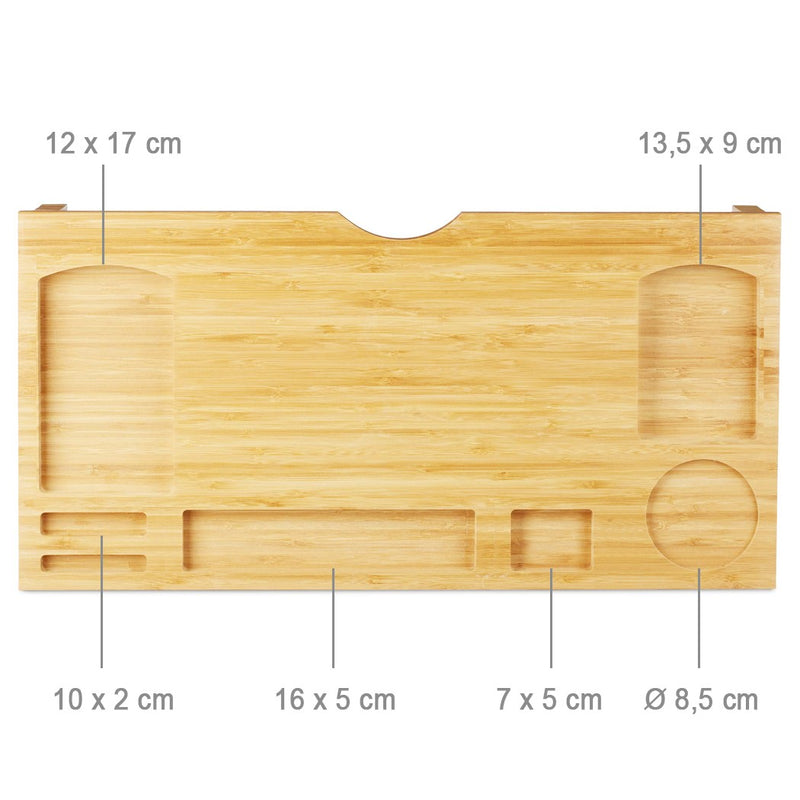 Supporto Monitor 60x30x8 cm con 7 Scompartimenti in Legno-1