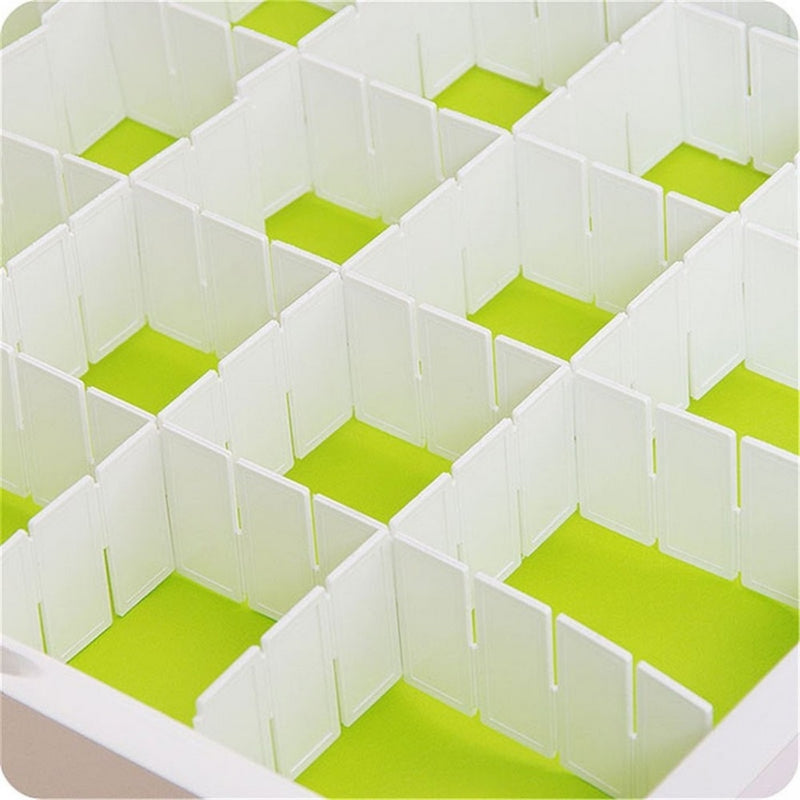 Set 2 Divisori Organizer 130x435mm Componibili per Cassetti in Plastica Verde-9