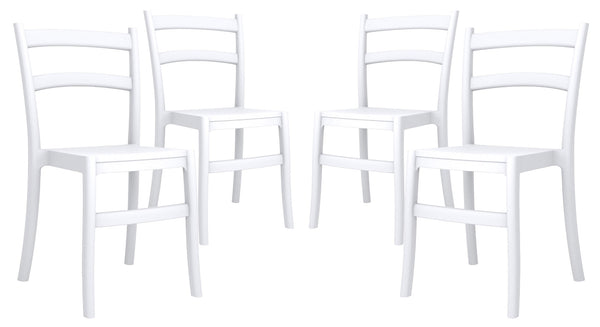 Set mit 4 weißen Vandi-Gartenstühlen aus Polypropylen online