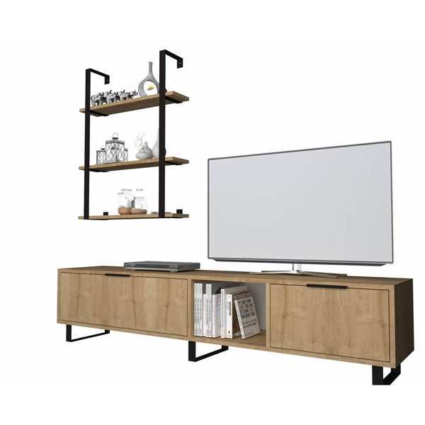 Parete attrezzata Zenon 180 cm porta tv e libreria rovere acquista