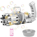 Pistola Bolle di Sapone Automatica Ba Batterie Bubble Gun Grigio-1