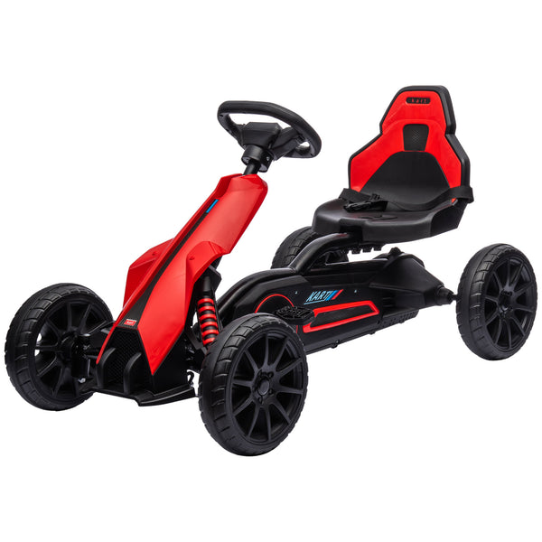 prezzo Go Kart a Pedali per Bambini 100x58x58,5 cm Ruote in EVA Rosso Nero