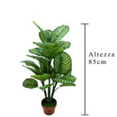 Pianta Artificiale Calathea in Vaso con 22 Foglie H 85 cm-2