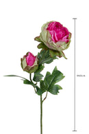 Set 6 Rami Artificiali Peonia per 2 Fiori 60 cm-3