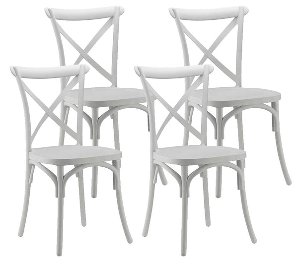 Set mit 4 Stühlen 88 x 44 x 49 cm aus weißem Polypropylen prezzo