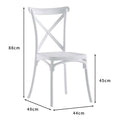 Set 4 Sedie 88x44x49 cm in Polipropilene Bianco-5