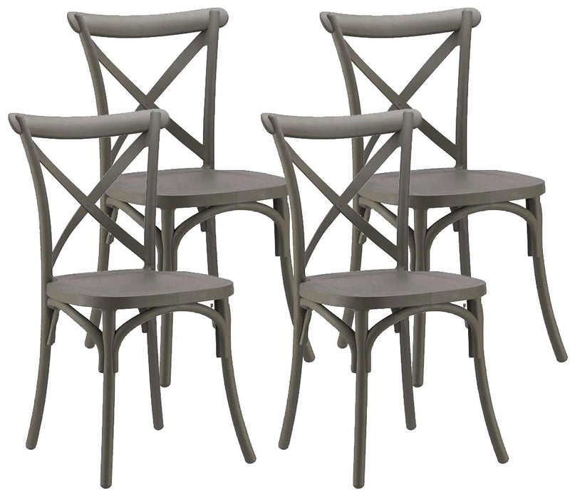 Set 4 Sedie 88x44x49 cm in Polipropilene Grigio-1