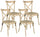 Set mit 4 Stühlen 88 x 44 x 49 cm aus taupefarbenem Polypropylen