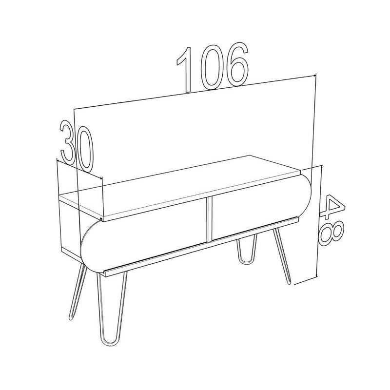 Porta TV Ilia rovere 106x30x48H -5