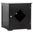 Lettiera per Gatti con Porta Magnetica 48,5x53x51,5 cm in MDF e Truciolato Nera-1