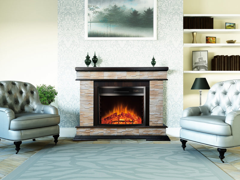 Camino Elettrico da Pavimento 88x118x30,5 cm Effetto Fiamma 1500W Stone & Ararat-2