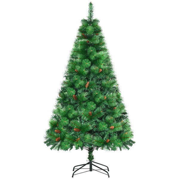 Künstlicher Weihnachtsbaum H180 cm 782 Zweige mit Dekorationen und grünem Metallsockel prezzo