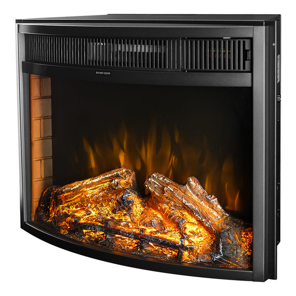 Camino Elettrico da Incasso 49,5x66x26 cm Effetto Fiamma 1500W Ararat Nero online