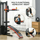 Stazione Fitness Multifunzione 225x175x200 cm in Acciaio e PU Nero-5